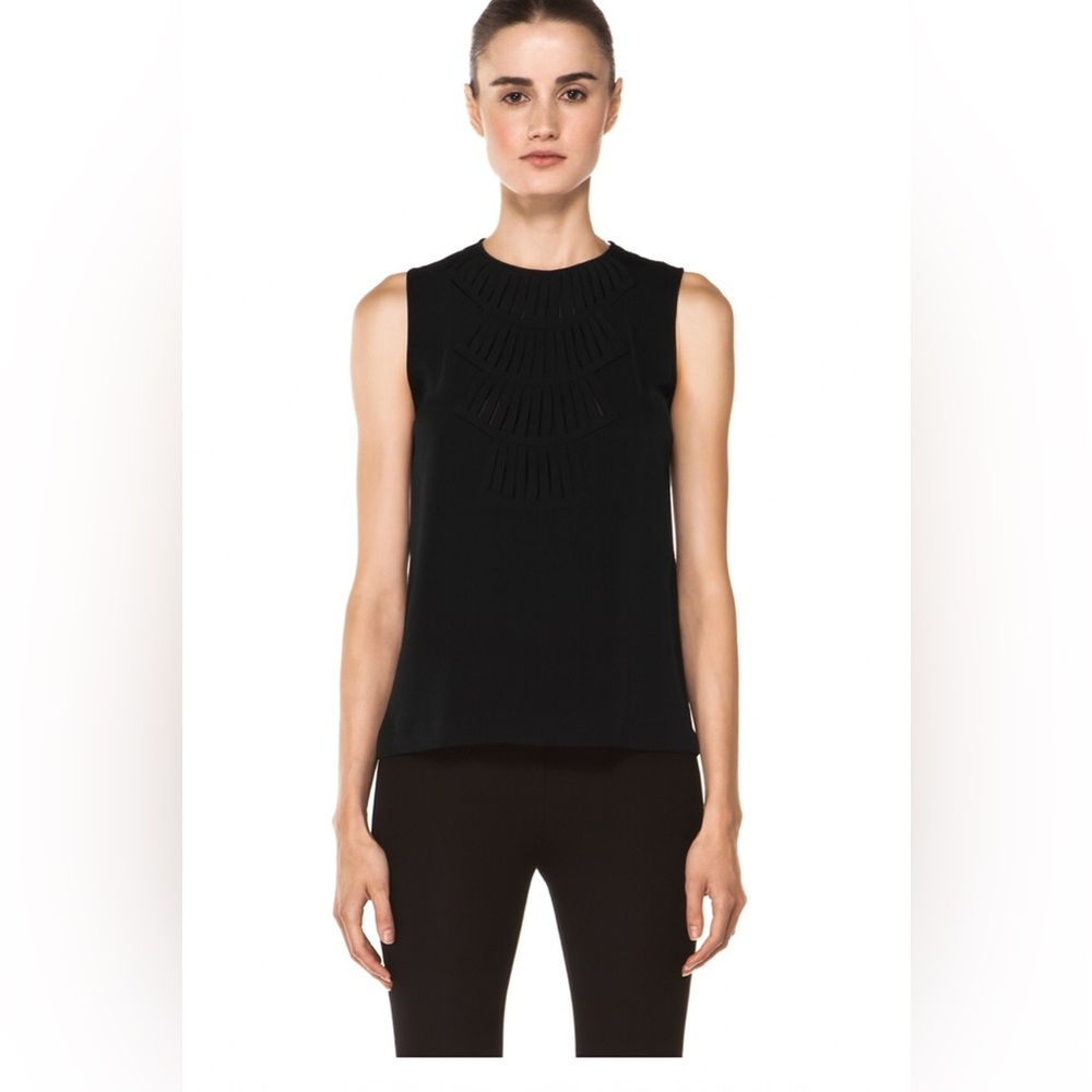 DVF Kaley Lily Crepe Top Black 100% silk